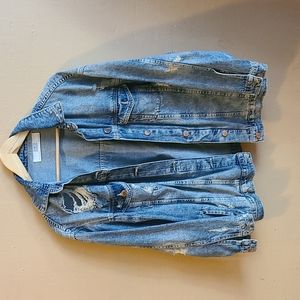Zara ripped denim jacket